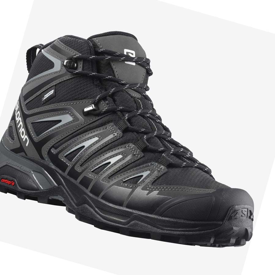 Salomon X ULTRA PIONEER MID CLIMASALOMON™ WATERPROOF Erkek Yürüyüş Ayakkabısı Gri Siyah | TR 3554HAP